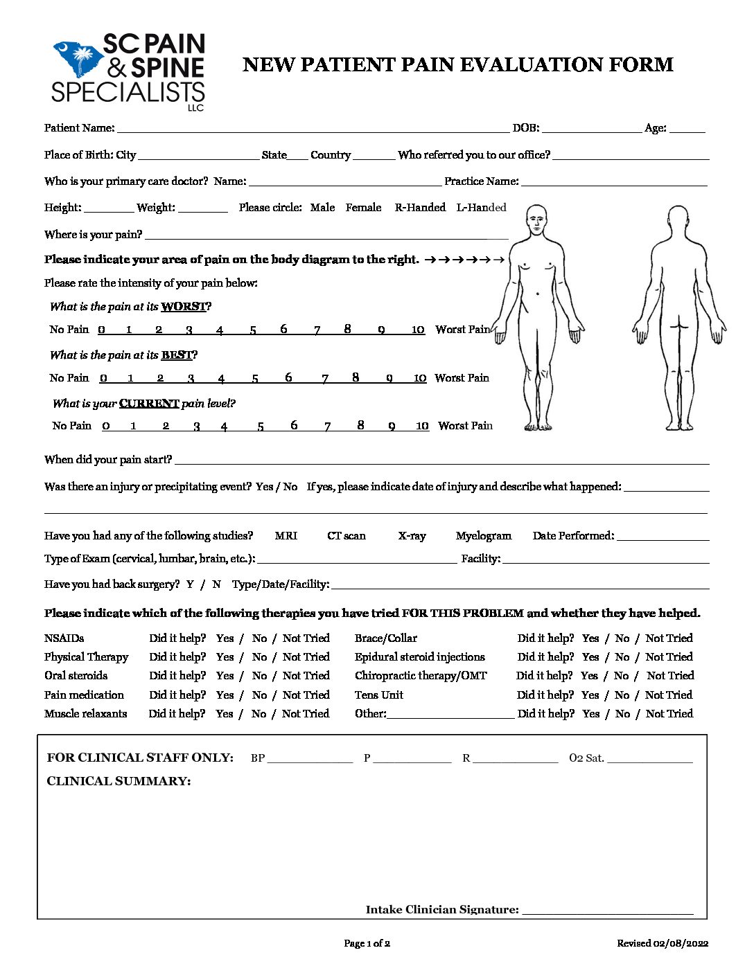 new-patient-paperwork-packet-03172022-sc-pain-and-spine-specialists